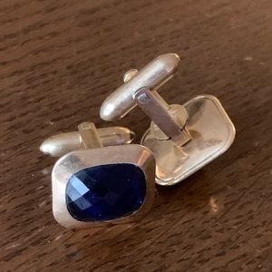 Men’s Cufflinks with Blue Sapphire Stone